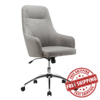 Techni Mobili RTA-1005-GRY Comfy Height Adjustable Rolling Office Desk Chair with Wheels